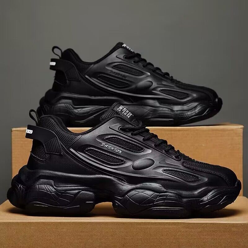 Summer new breathable shoes men's trend all match inside height-raising sports leisure running daddy shoes