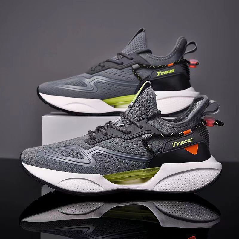 New men's shoes 2025 new running shoes with air cushioned soles, front laces, trendy shoes for men, casual shoes