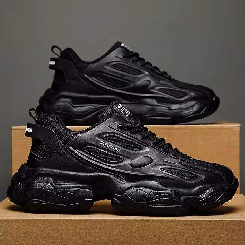 Summer new breathable shoes men's trend all match inside height-raising sports leisure running daddy shoes